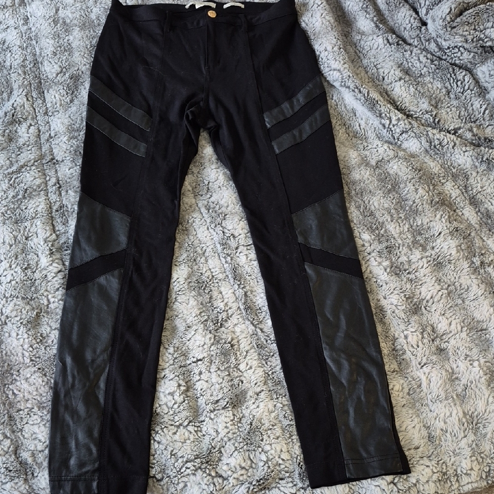 Nicki Minaj 🖤 Black Pants with Leather (648)